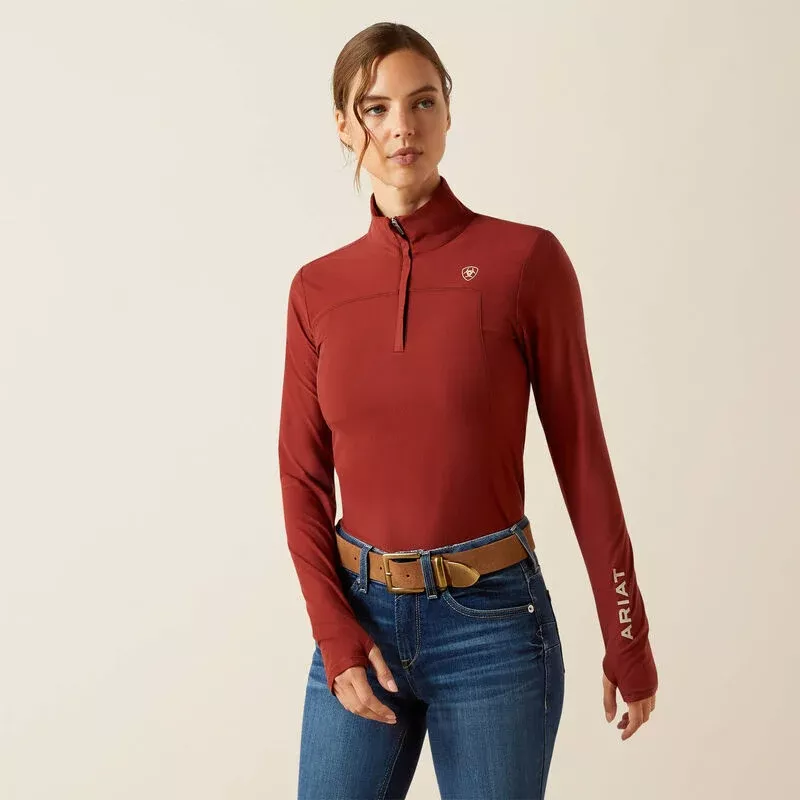 - CLOSEOUT - Ariat Lowell 3.0 1/4 Zip Baselayer - Madder Brown